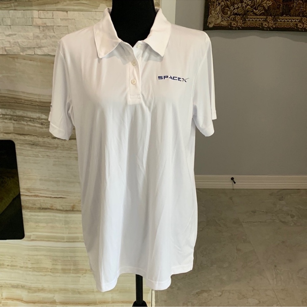 Space X White Polo. Size XL